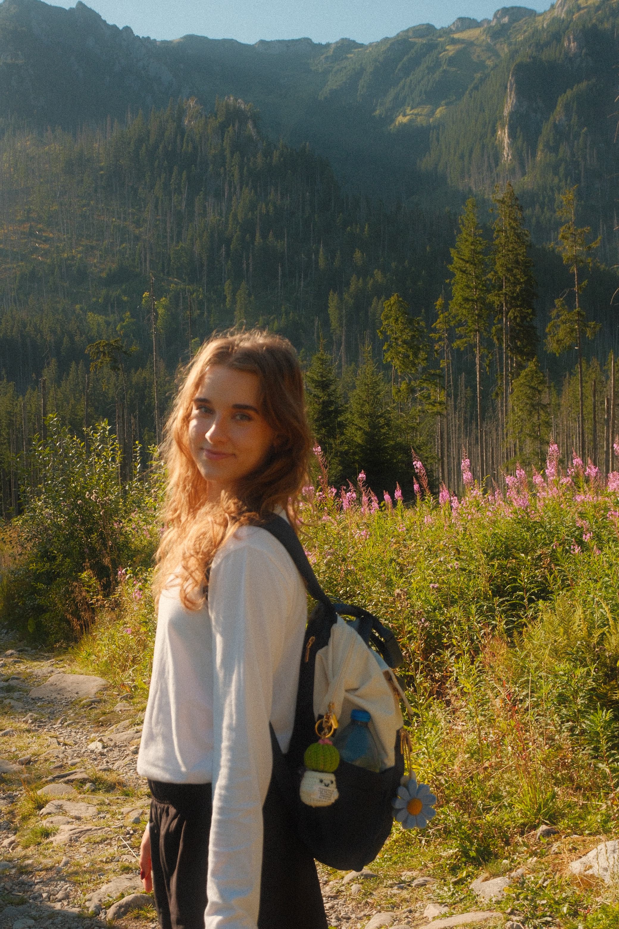 Kinga hiking in the mountains