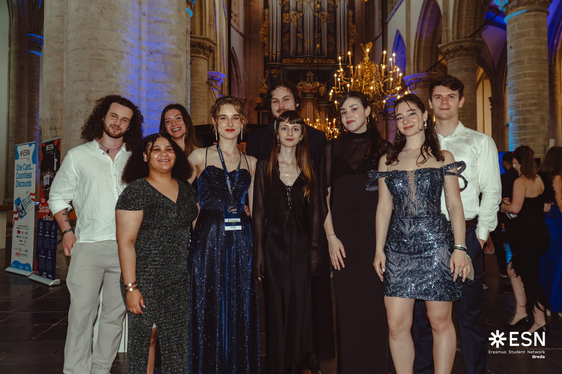 ESN members gathered together at a formal international event