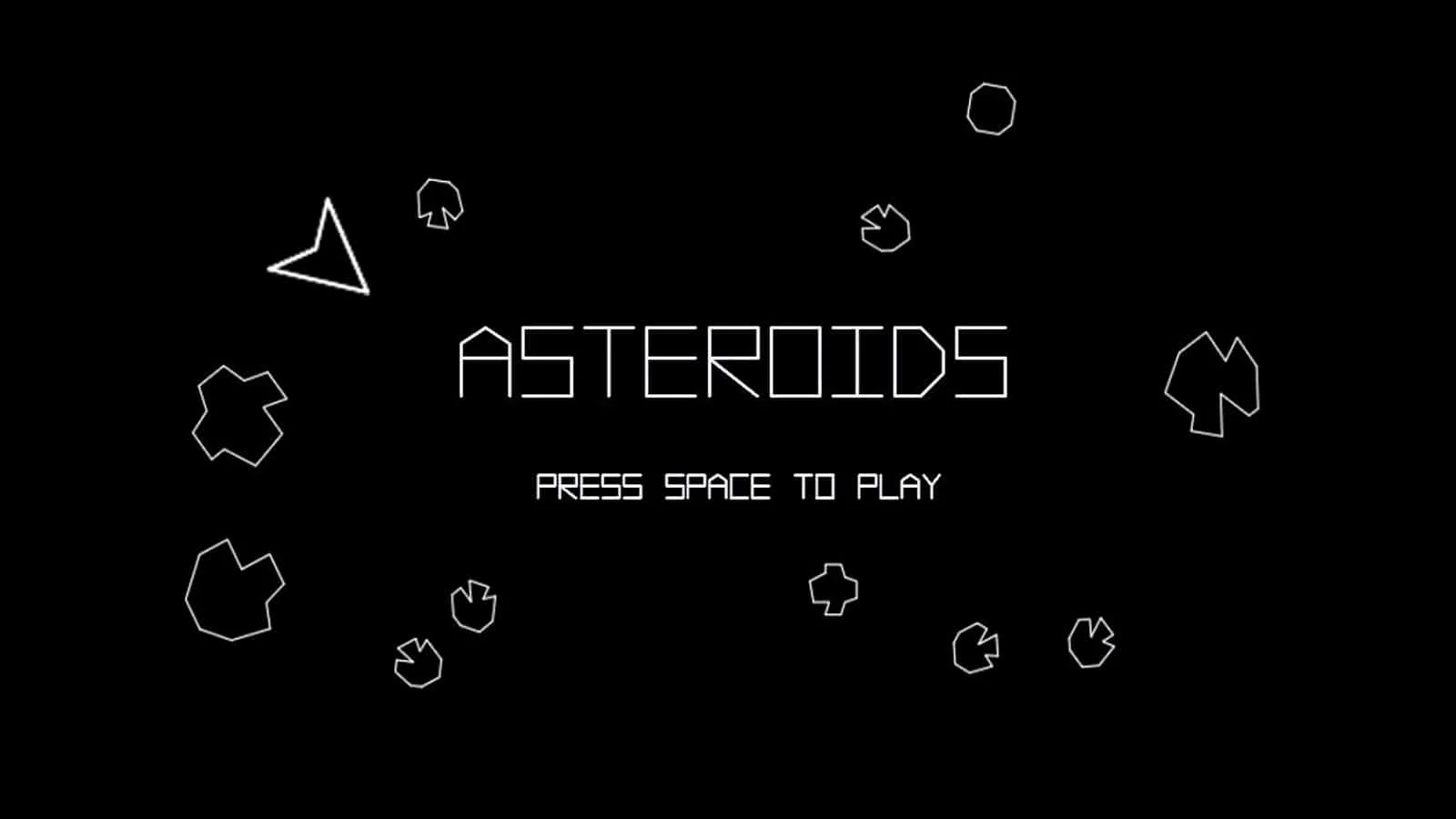 Asteroids arcade game in play