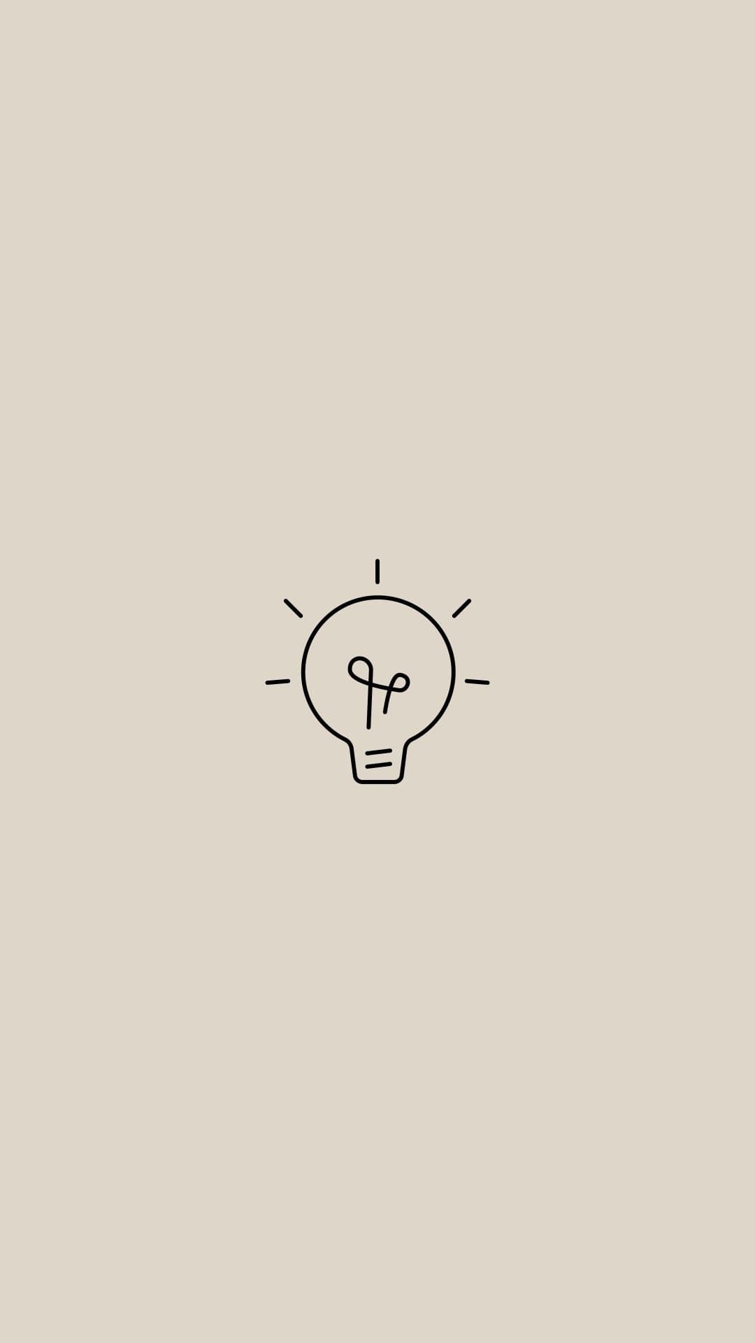 Minimal hand-drawn lightbulb illustration